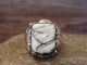 Navajo Sterling Silver Men's White Buffalo Turquoise Ring - Morgan - Size 13.5