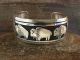 Navajo Indian Sterling Silver Buffalo Bracelet Signed by T & R Singer