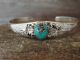 Navajo Indian Sterling Silver Floral Turquoise Bracelet by Belin