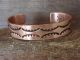 Navajo Indian Hand Stamped Copper Bracelet Signed by Bill