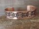 Navajo Indian Hand Stamped Copper Bracelet Signed by Bill