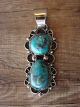 Native American Jewelry Nickel Silver Turquoise Pendant by Jackie Cleveland!