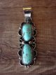 Native American Jewelry Nickel Silver Turquoise Pendant by Jackie Cleveland!