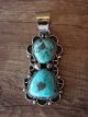 Native American Jewelry Nickel Silver Turquoise Pendant by Jackie Cleveland!