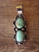 Native American Jewelry Nickel Silver Turquoise Pendant by Jackie Cleveland!