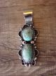 Native American Jewelry Nickel Silver Turquoise Pendant by Jackie Cleveland!