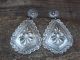 Navajo Sterling Silver Hand Stamped Concho Post Earrings Signed Charlie