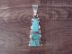 Navajo Indian Sterling Silver Turquoise Inlay Pendant Signed Steve Francisco