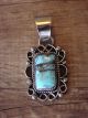 Native American Jewelry Nickel Silver Turquoise Pendant by Jackie Cleveland!