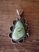 Native American Jewelry Nickel Silver Turquoise Pendant by Jackie Cleveland!