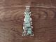 Navajo Indian Sterling Silver Turquoise Inlay Pendant Signed Steve Francisco