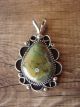 Native American Jewelry Nickel Silver Turquoise Pendant by Jackie Cleveland!