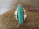 Navajo Indian Sterling Silver Turquoise Ring Signed Darrell Morgan - Size 5.5