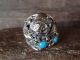 Navajo Sterling Silver Turquoise Growling Bear Ring by Saunders -  Size 9.5 