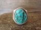 Navajo Indian Sterling Silver Turquoise Ring by Platero - Size 12