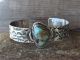 Navajo Indian Nickel Silver Turquoise Bracelet by Jackie Cleveland