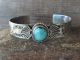 Navajo Indian Nickel Silver Turquoise Bracelet by Jackie Cleveland