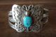 Navajo Indian Jewelry Sterling Silver Butterfly Turquoise Bracelet - James