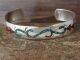 Native Indian Sterling Silver Turquoise Chip Inlay Bracelet by Joleen Yazzie