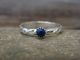 Navajo Indian Sterling Silver Round Lapis Ring by Lonjose - Size 8