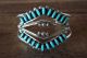 Zuni Indian Sterling Silver Turquoise Row Bracelet by V. Martza