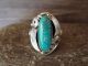 Navajo Indian Sterling Silver Turquoise Ring Signed Darrell Morgan - Size 6