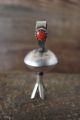 Navajo Indian Sterling Silver Coral Squash Blossom Pendant - M. Smith