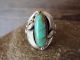 Navajo Indian Sterling Silver Turquoise Ring Signed Darrell Morgan - Size 7