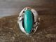 Navajo Indian Sterling Silver Turquoise Ring Signed Darrell Morgan - Size 8