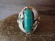 Navajo Indian Sterling Silver Turquoise Ring Signed Darrell Morgan - Size 9