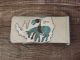 Navajo Indian Turquoise Coral Chip Inlay Money Clip! - Ray Begay