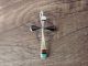 Zuni Indian Sterling Silver Inlay Cross Pendant by Lynette Bowannie