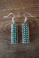 Navajo Indian Sterling Silver Petite Point Turquoise Earrings - Sharon Hustito