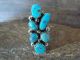 Navajo Indian Sterling Silver Cluster Turquoise Ring  by Begay - Size 7