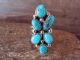 Navajo Indian Sterling Silver Cluster Turquoise Ring  by Begay - Size 8