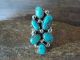 Navajo Indian Sterling Silver Cluster Turquoise Ring  by Begay - Size 8