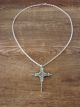 Zuni Indian Jewelry Sterling Silver Turquoise Cross Necklace - Jonathan Shack