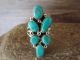 Navajo Indian Sterling Silver Cluster Turquoise Ring  by Begay - Size 10