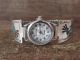 Navajo Sterling Silver Kokopelli Turquoise Coral Inlay Watch - J. Yazzie