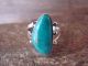 Navajo Indian Sterling Silver Turquoise Ring by Barney - Size 9