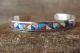 Zuni Indian Sterling Silver Multi Colored Lab Opal Inlay Bracelet by GMT