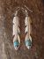 Native American Indian Jewelry Sterling Silver Turquoise Feather Earrings