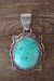 Navajo Sterling Silver Turquoise Pendant - Harold Joe