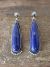 Native American Sterling Silver Lapis Post Earrings - Betone