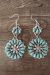 Navajo Sterling Silver Turquoise Cluster Dangle Earrings - Leander Nez