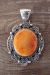 Native American Jewelry Sterling Silver Spiny Oyster Pendant - Begay