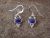 Native American Sterling Silver Lapis Dangle Earrings - Betone