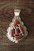 Navajo Indian Sterling Silver Coral Cluster Pendant! by Tina Jones