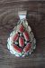 Navajo Indian Sterling Silver Coral Cluster Pendant! by Tina Jones