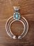 Navajo Indian Sterling Silver Turquoise Naja Pendant - LFK